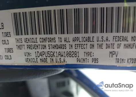2010 Dodge Nitro Sxt z USA, uszkodzony, nr VIN 1D4PU5GK1AW108281